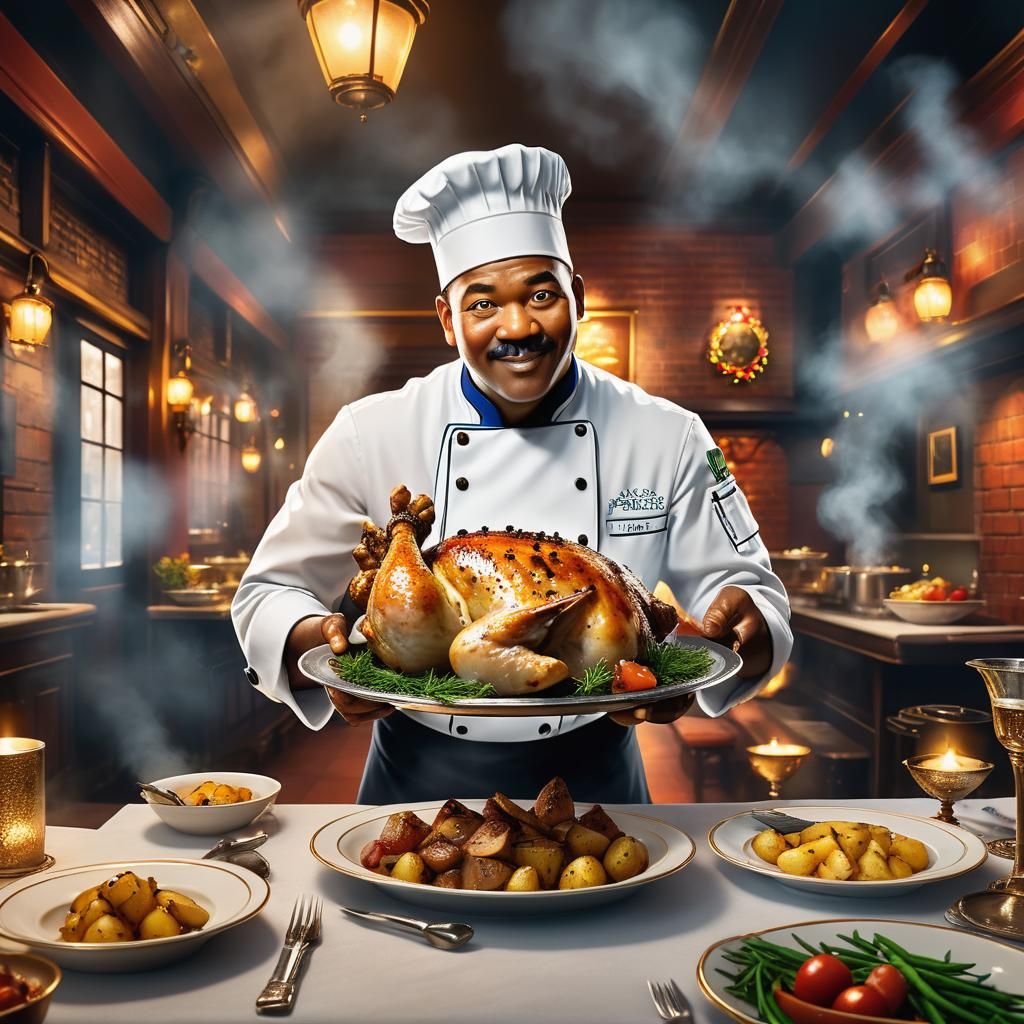 Chef Presents Black Pepper Chicken Fine Dining Dish