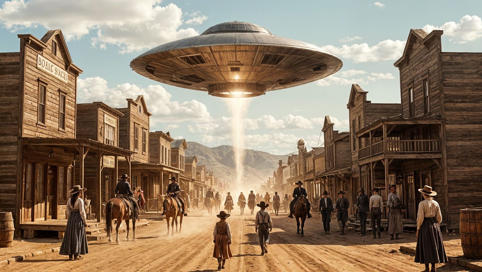 Flying Saucer Invasion of Old West Town