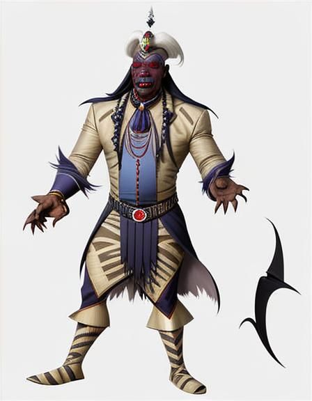 Scary Male Congolese Vampire Asanbosam Folklore