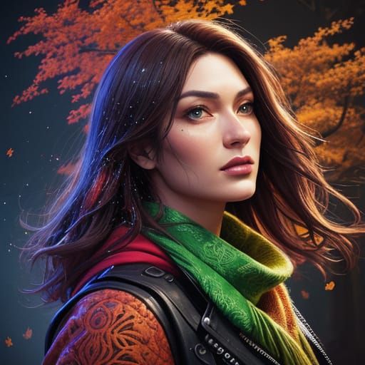 Hyperrealistic Autumn Date Night Splash Art