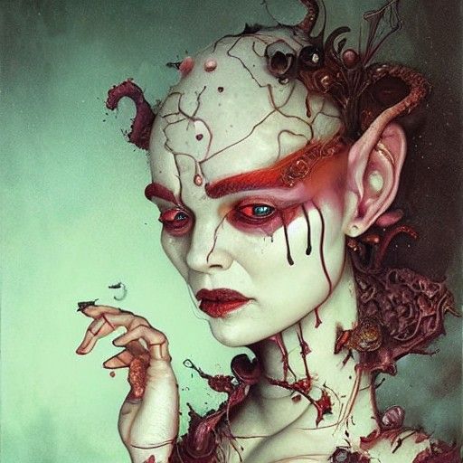Decadent Ogress Portrait in Dark Fantasy Style