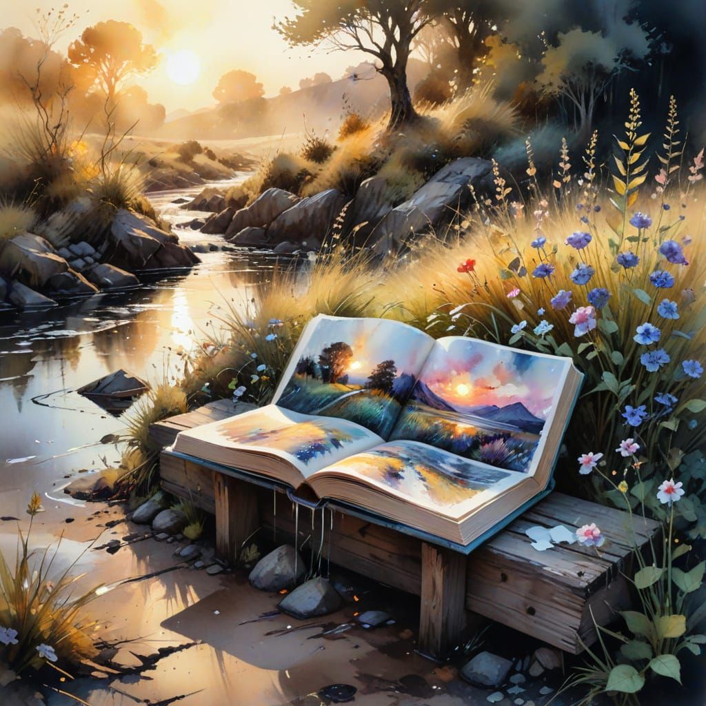 Scottish Highlands Bench: Impressionistic Dreamscape