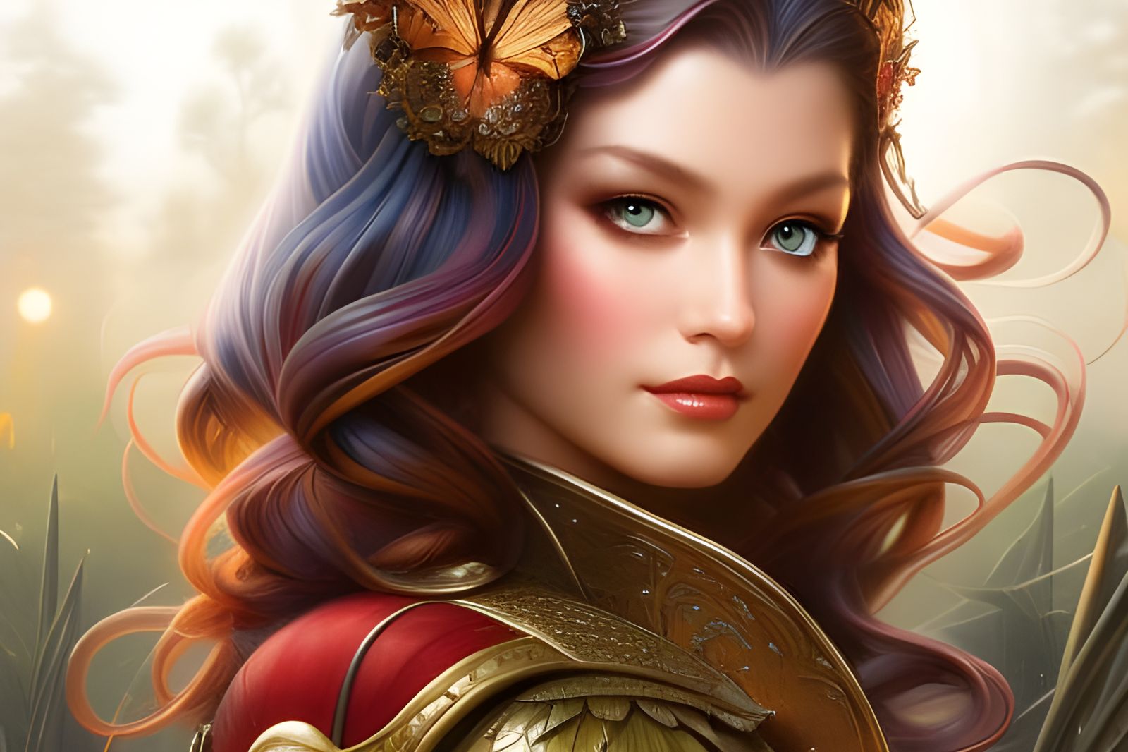 Tiger Lily in Frozen Bubble: Watercolor Synthwave Art