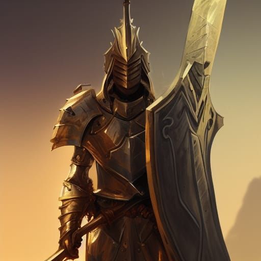 Hyperdetailed Paladin Concept Art in Dynamic Lighting