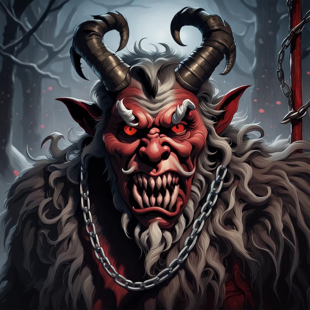 Ominous Krampus: Dark Fantasy Concept Art