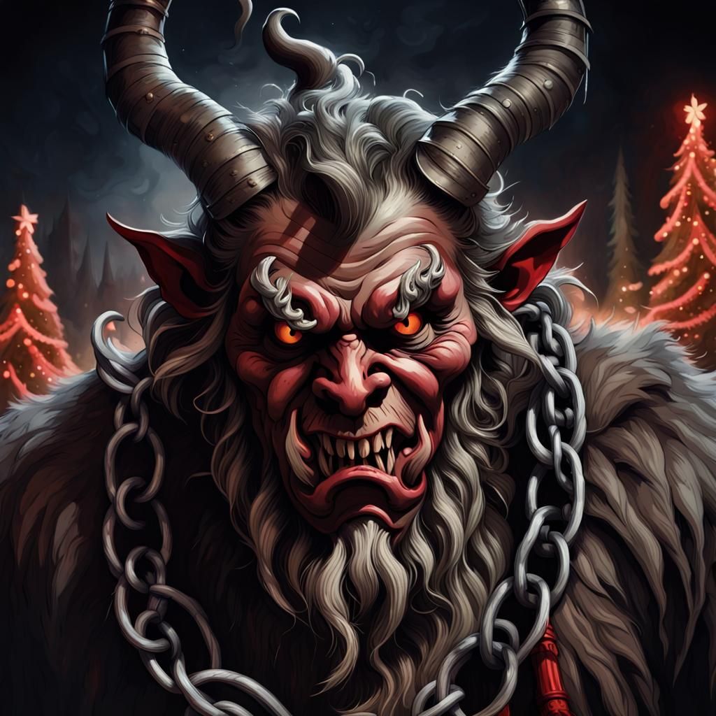 Terrifying Krampus: Dark Fantasy Christmas Demon