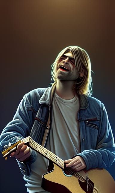 Grunge Rock Star Portrait in Hyperdetailed Style
