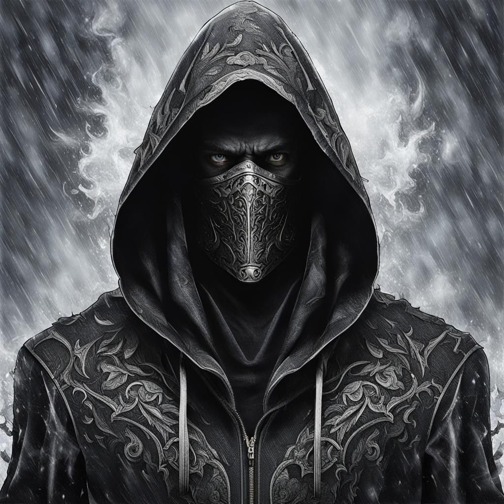 Enigmatic Hooded Figure in Shadow