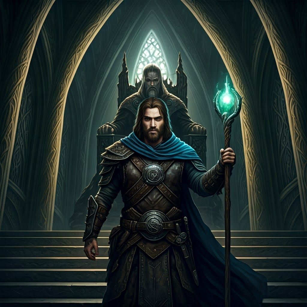 Fantasy Wizard in Palace of Kings, Digital Art