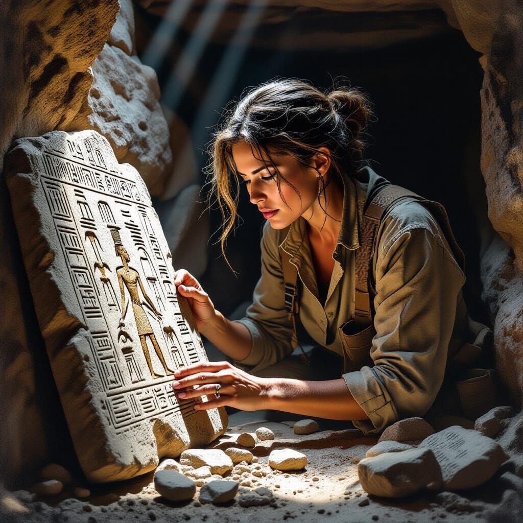 Woman Deciphers Ancient Hieroglyphs in Dusty Tomb