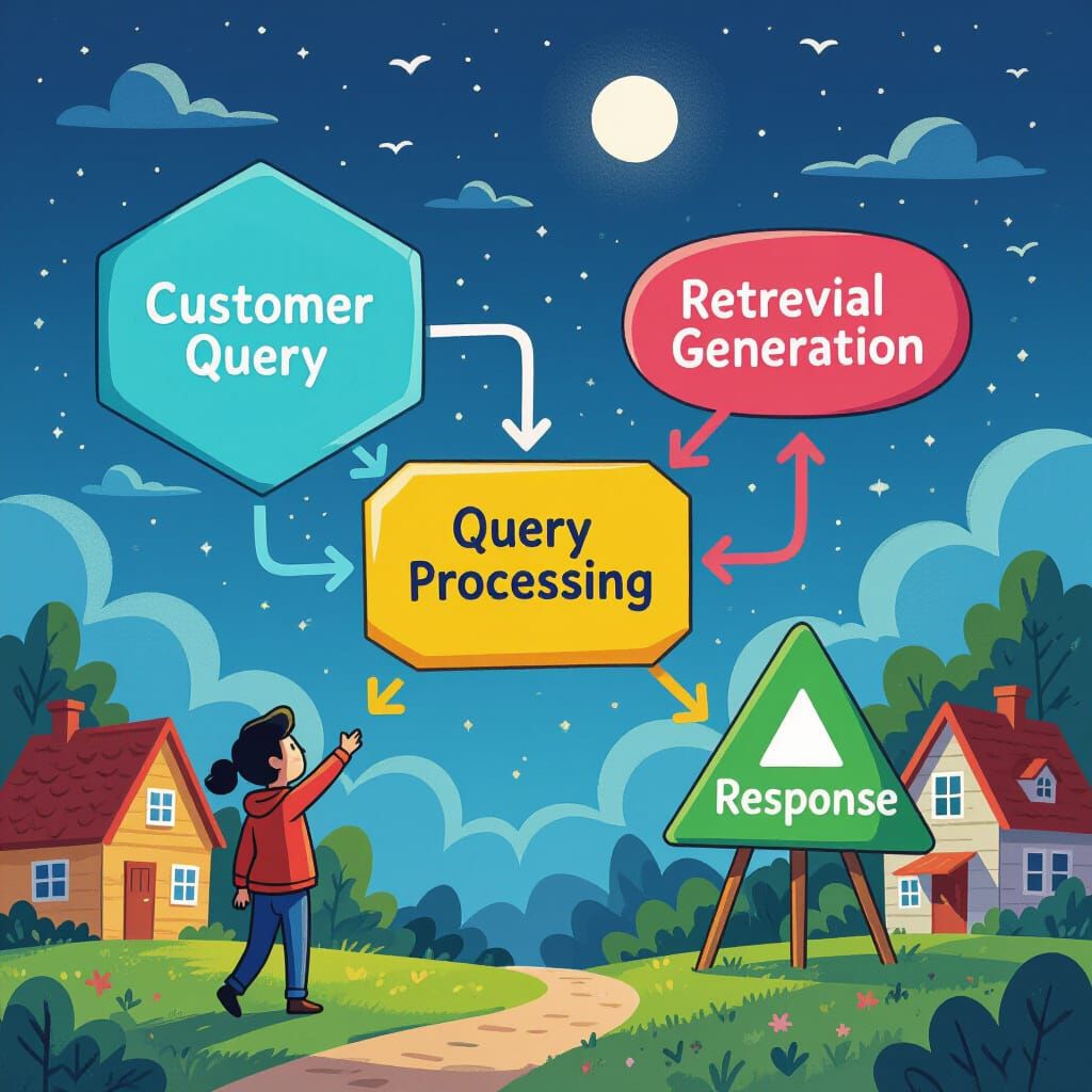 Whimsical Flowchart Diagram with Colorful Shapes
