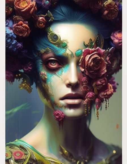 Majestic Fierce Mutated Zombie Portrait in Hyperrealism