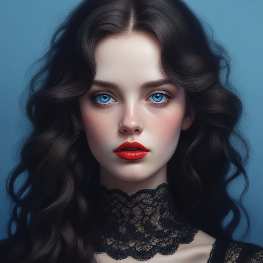 Elegant Woman in Hyperrealistic Digital Portrait