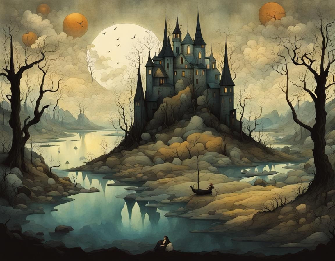 Surreal Faluröd Landscape Inspired by TeamLab