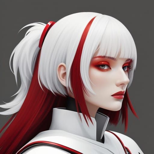 Regal Princess with Vibrant Hair Highlights