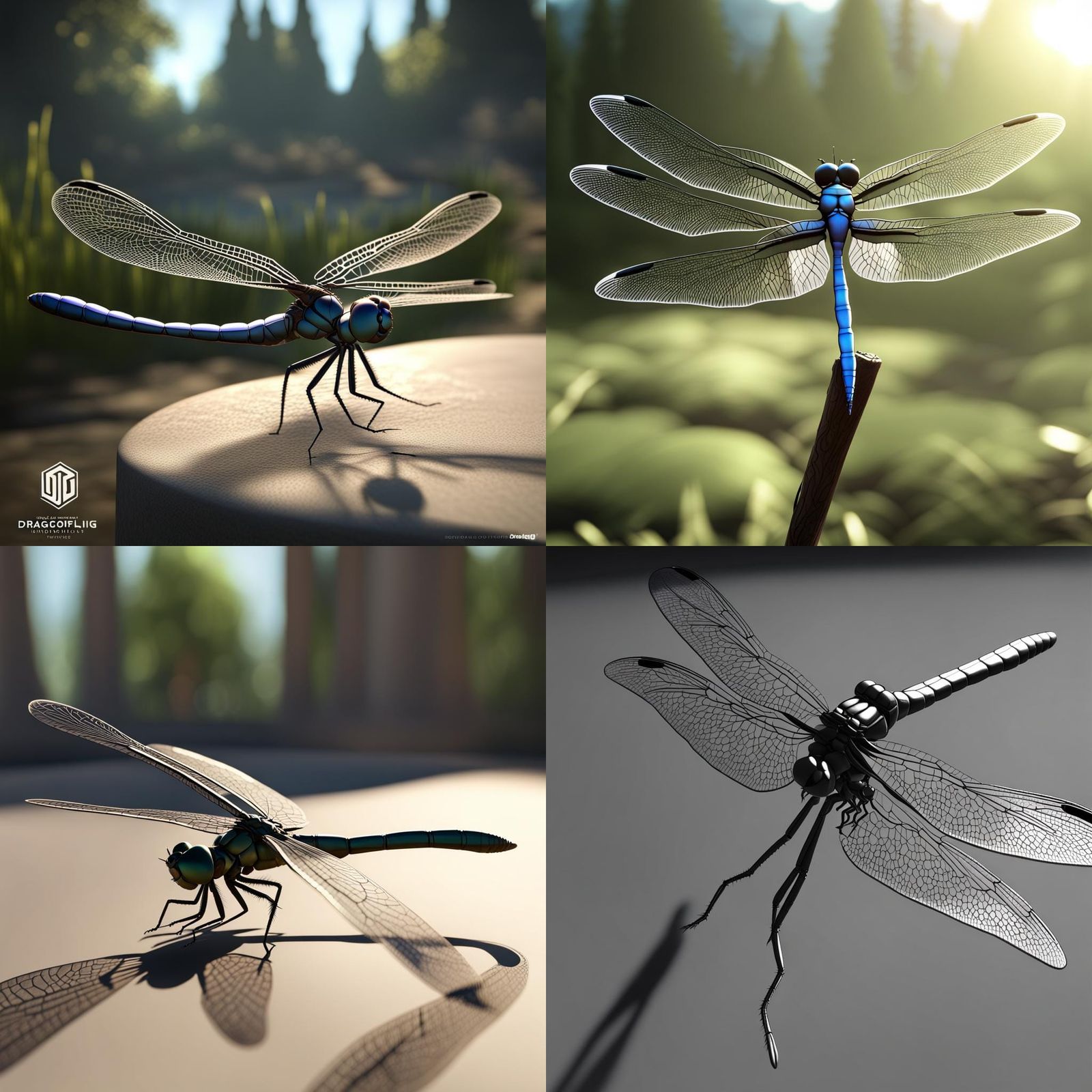 Detailed 3D Dragonfly Rendering