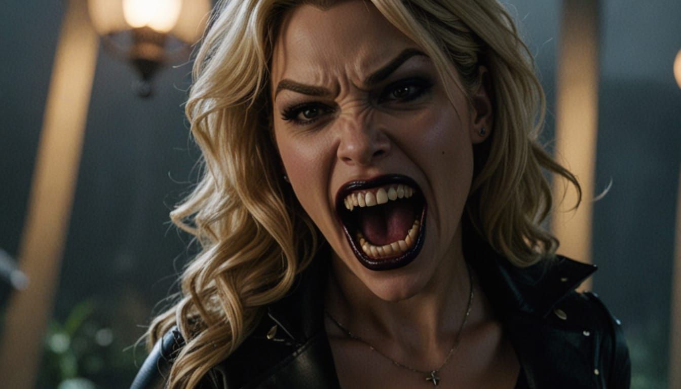Black Canary: Roaring Vampire with Distended Jaws