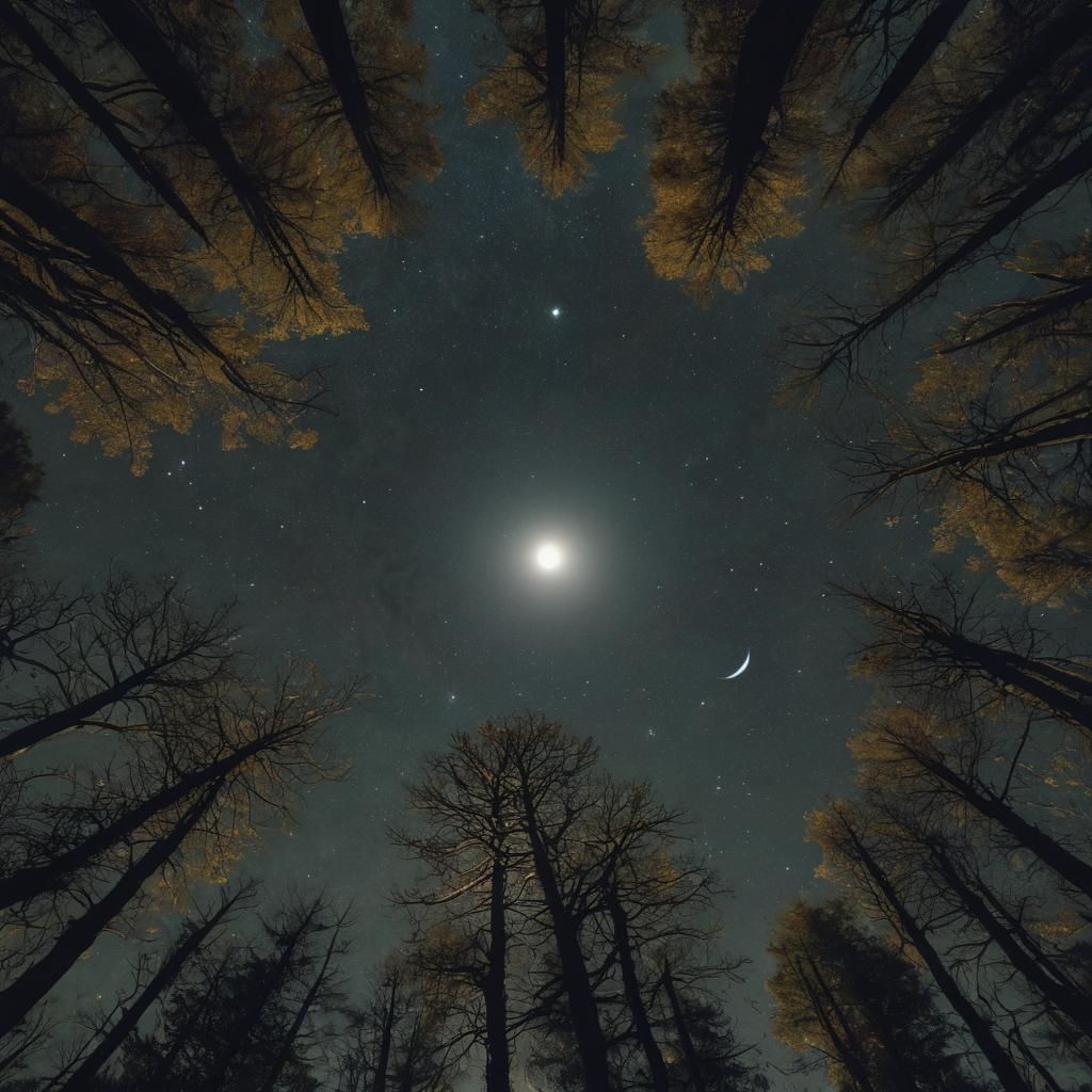Enchanting Starry Night Over Tranquil Forest