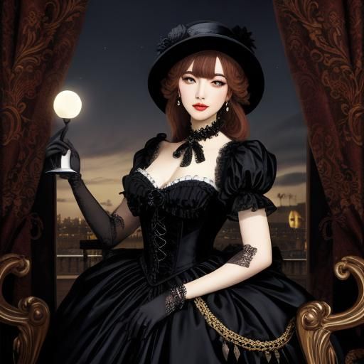 Nocturnal Baroque Figure in Shadow