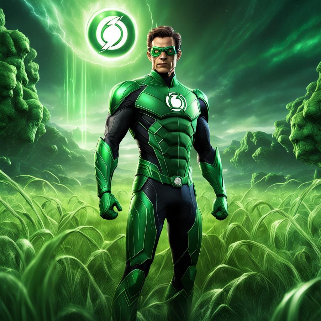 Green Lantern and Flash in Detailed Matte Painting