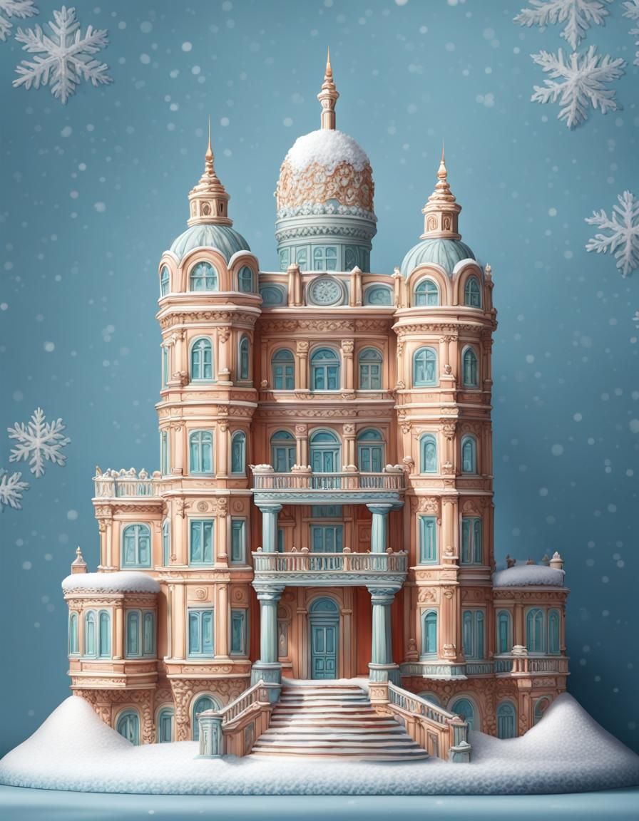 Cake Winter Palace: Hyperdetailed Matte Painting