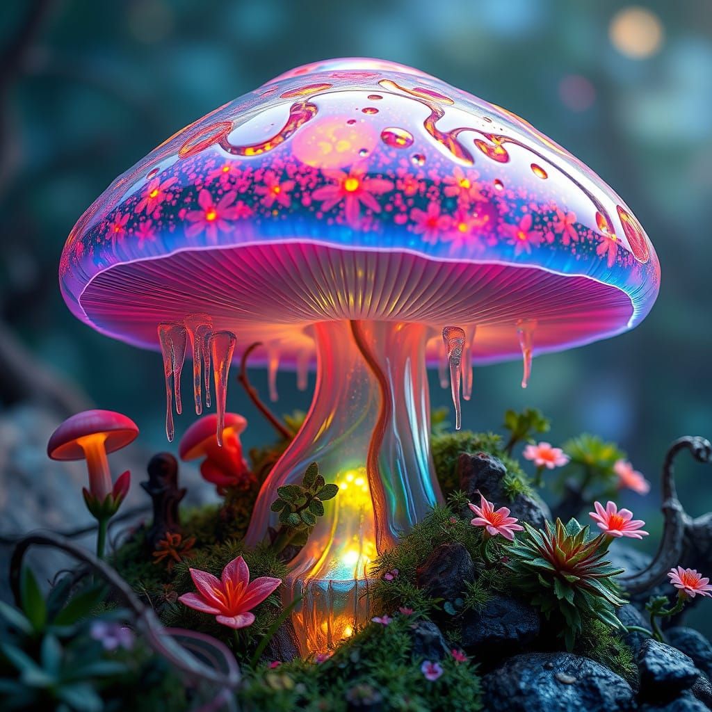 Surreal Fungal Realm in Vibrant Colors