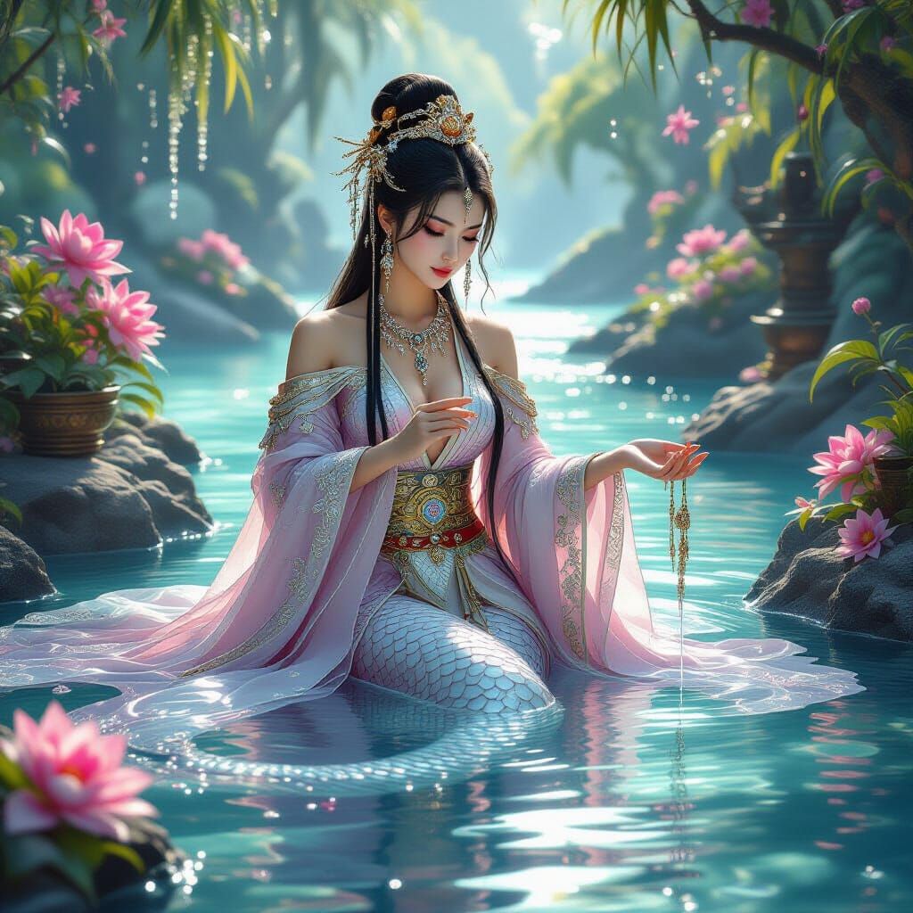 Serene Snake Goddess Melts into Crystal River