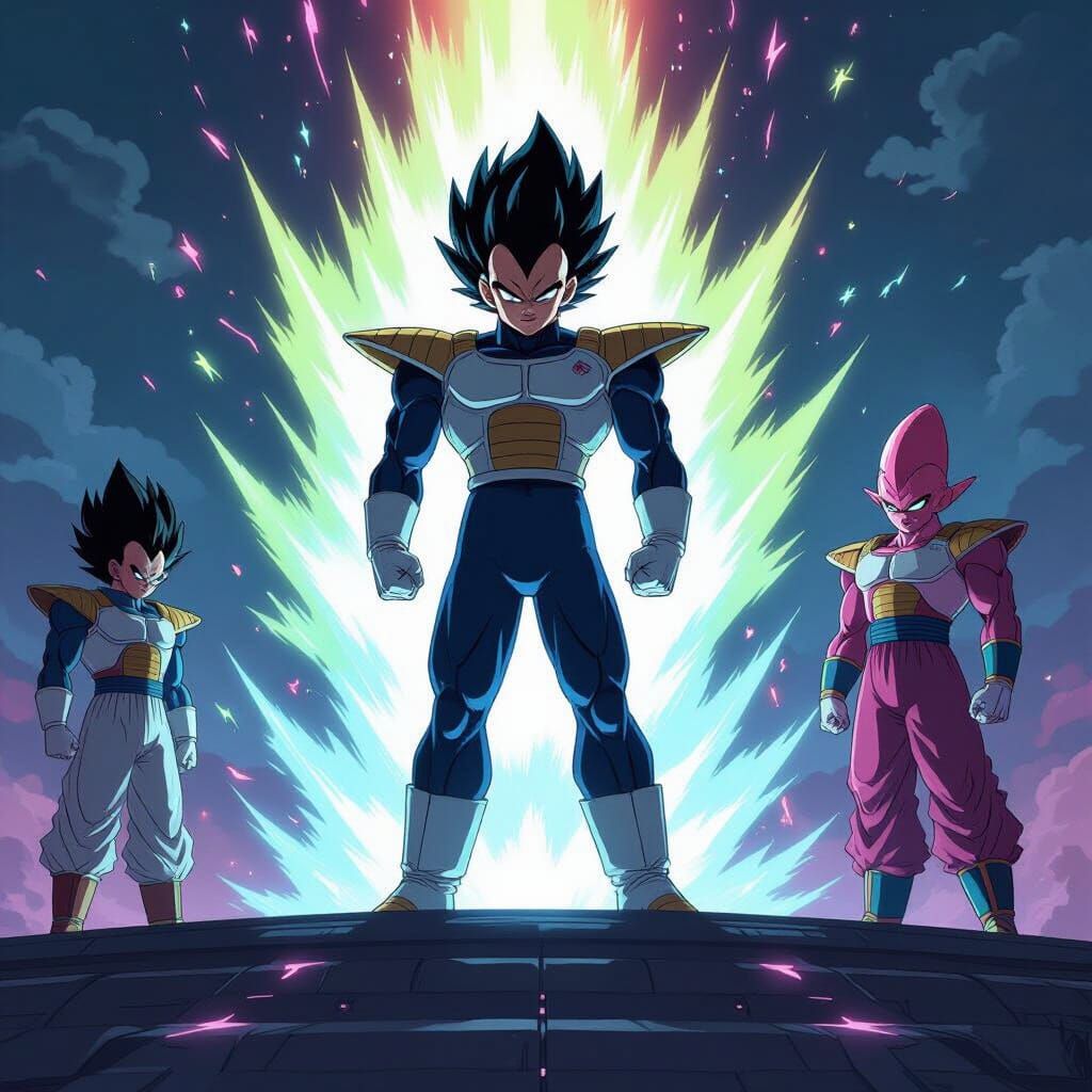 Vegeta Unlocks Ultra Ego in Cyberpunk Battle Scene