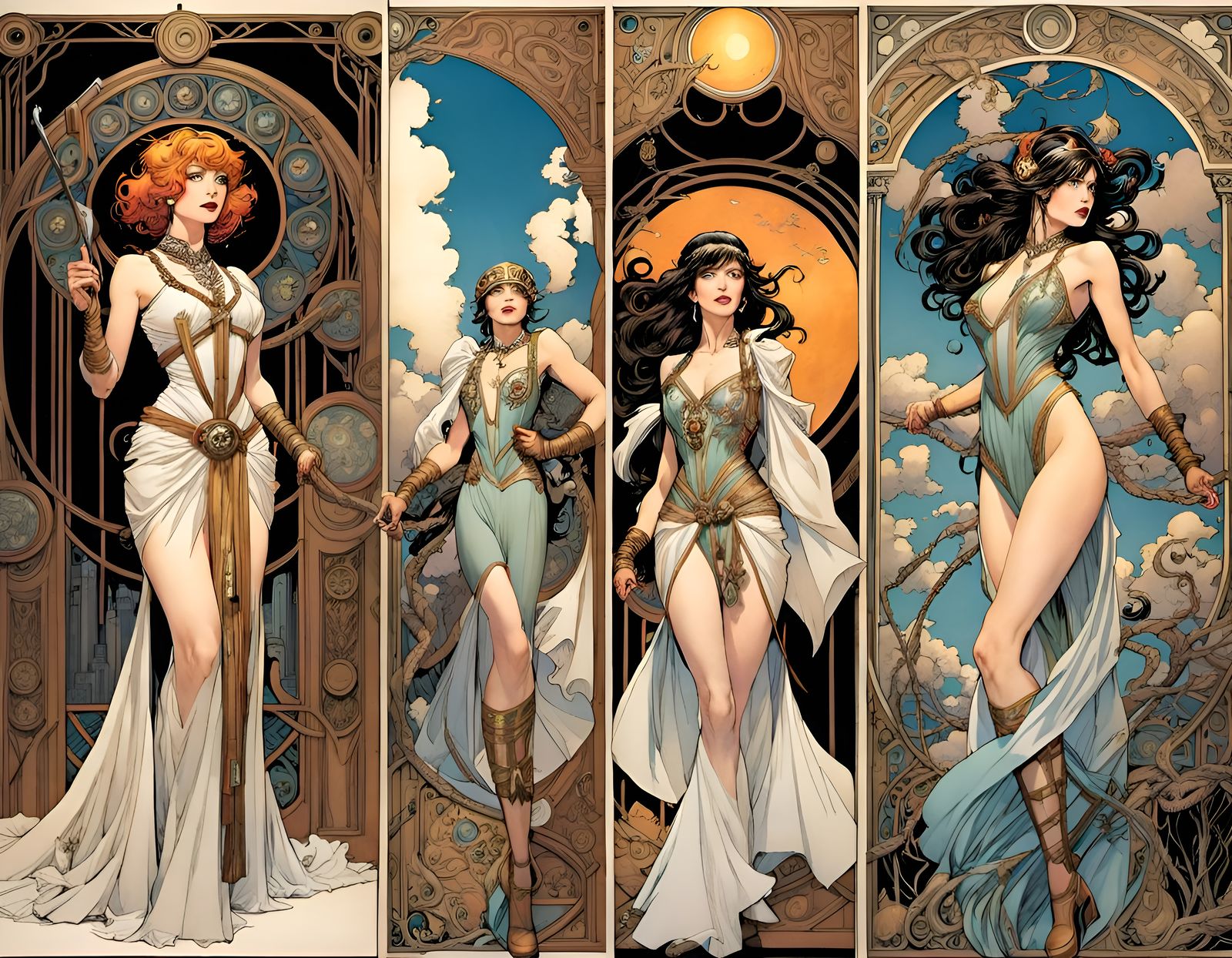 Art Nouveau Comic Book Page by Doran, Kaluta