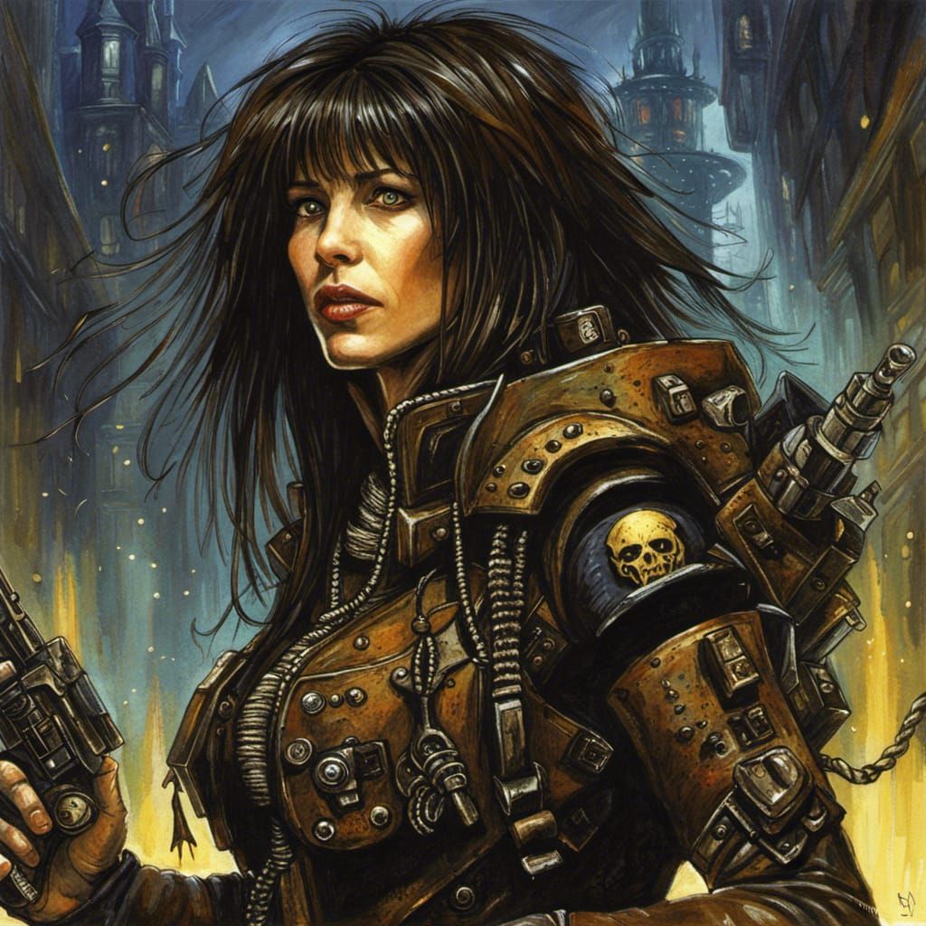 Warhammer 40k Chaos Cultist in Cyberpunk Style