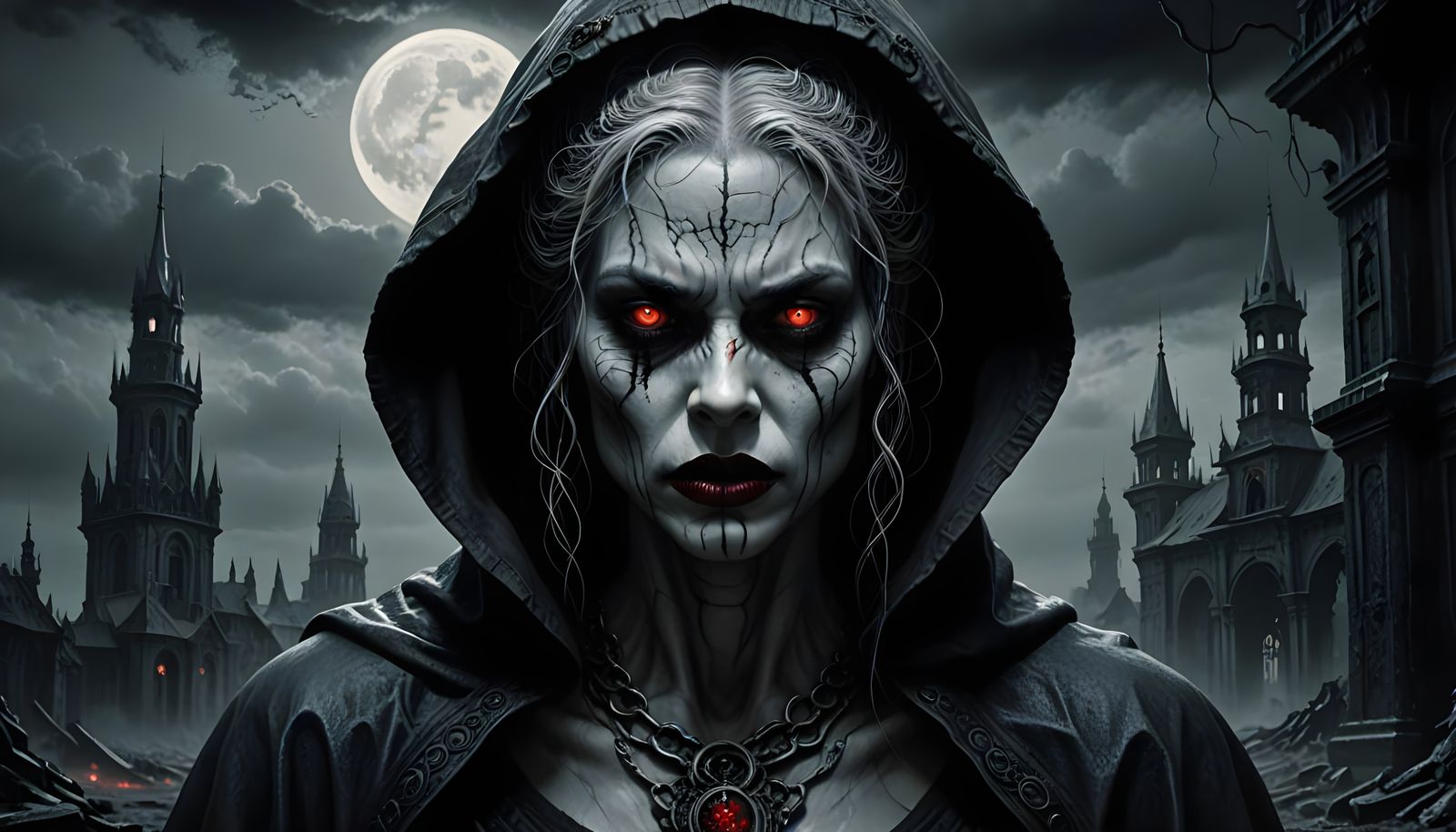 Werewolf Goddess in Moonlit Terror