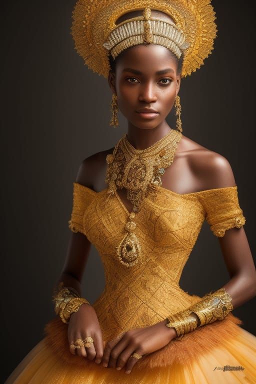 Detailed Portrait of an African Queen