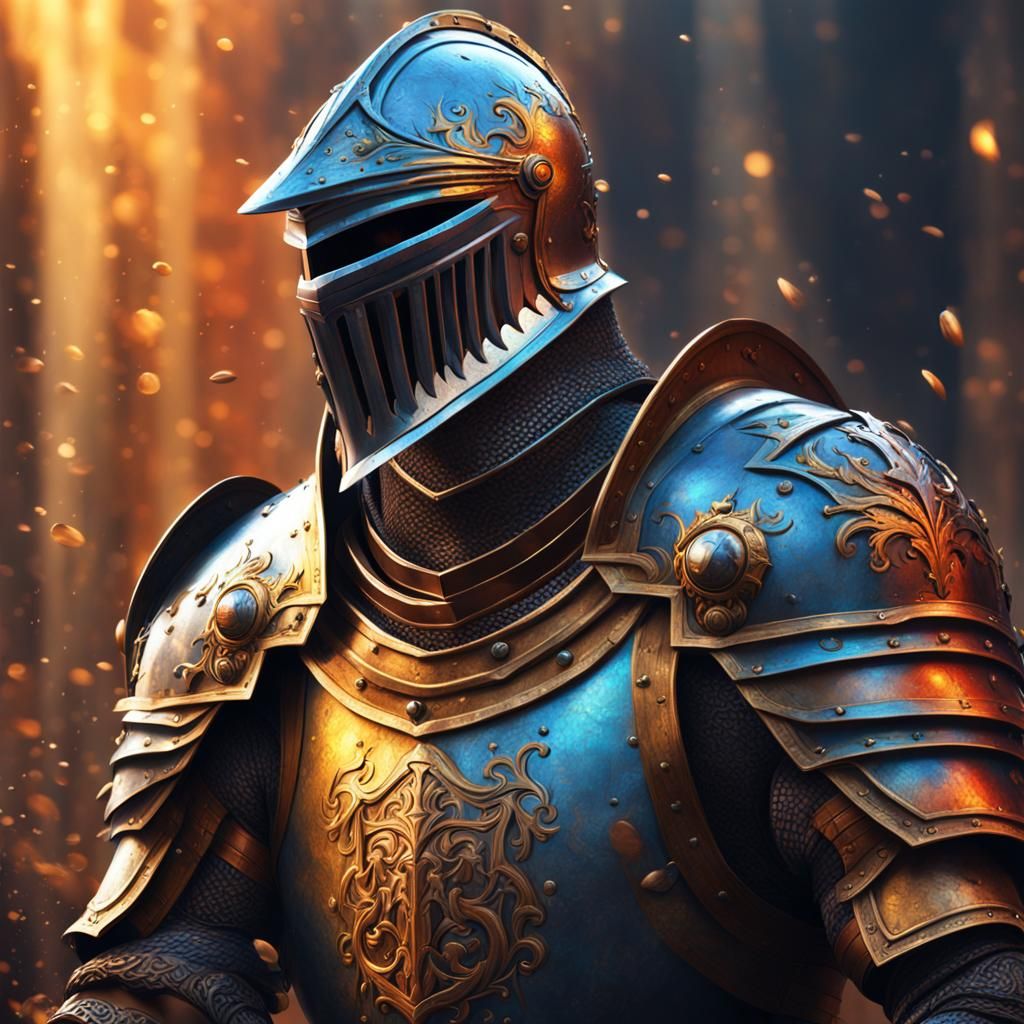 Hyperrealistic Medieval Knight in Splash Art Style