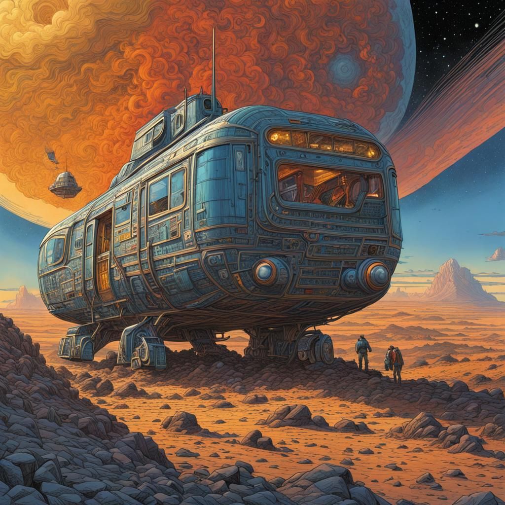 Métal Hurlant Comic Art in the Style of Moebius