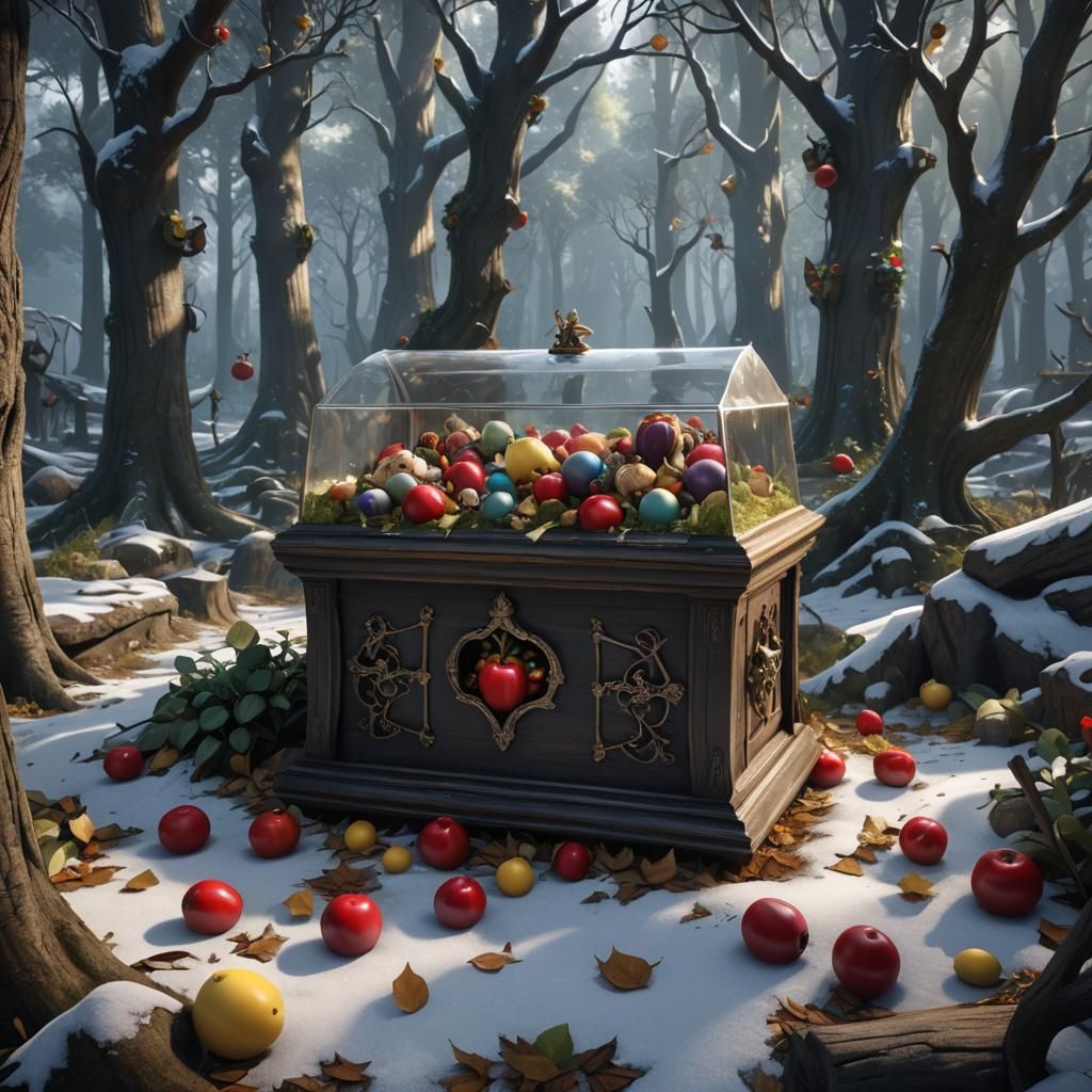 Snow White's Glass Coffin: A Detailed Matte Painting
