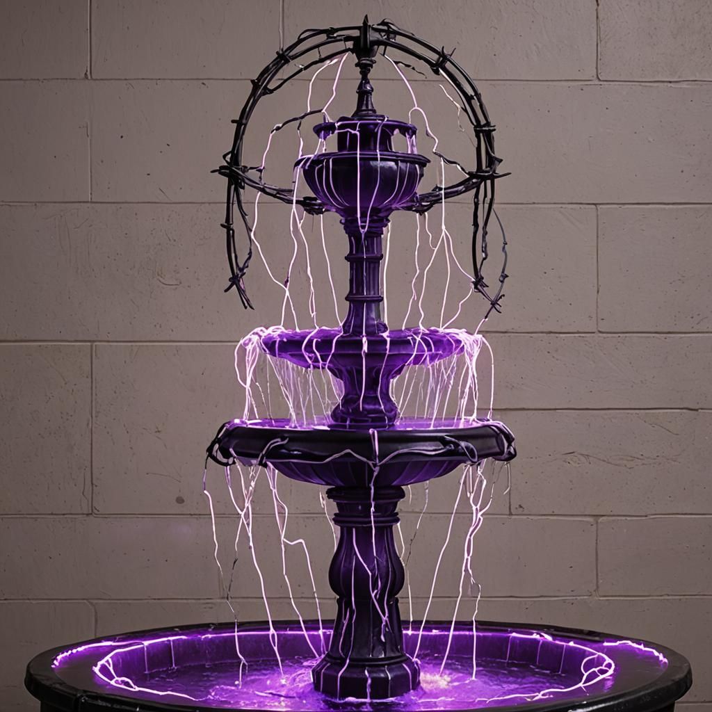 Purple Neon Barbwire Hall Fountain