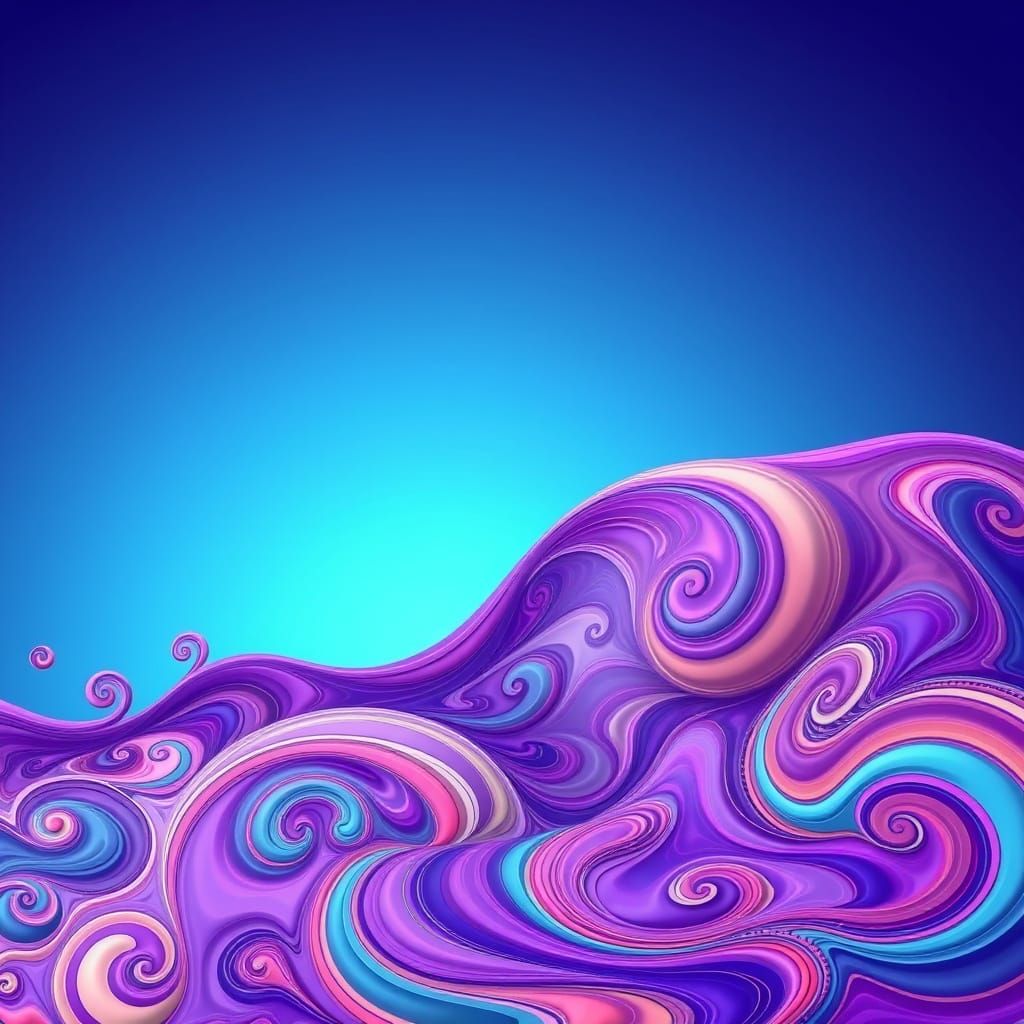 Abstract Swirls in Blue and Purple with 3D Texture