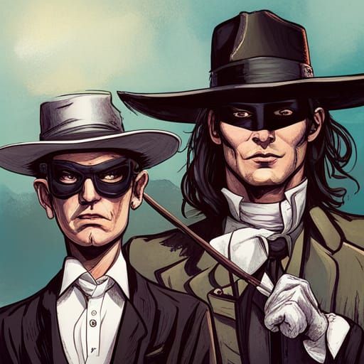Zorro and Lone Ranger in Mad Magazine Style