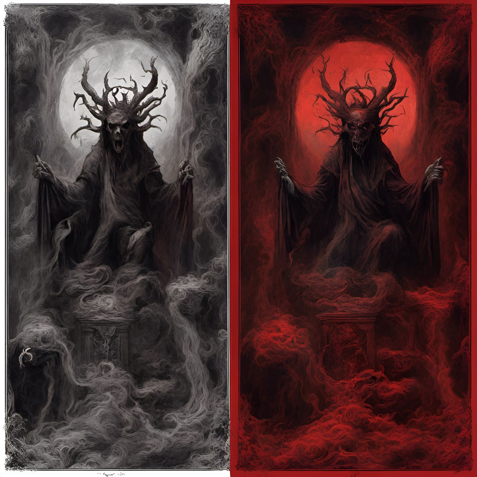 Demonic Purgatory Scene in Creepy Magazine Style