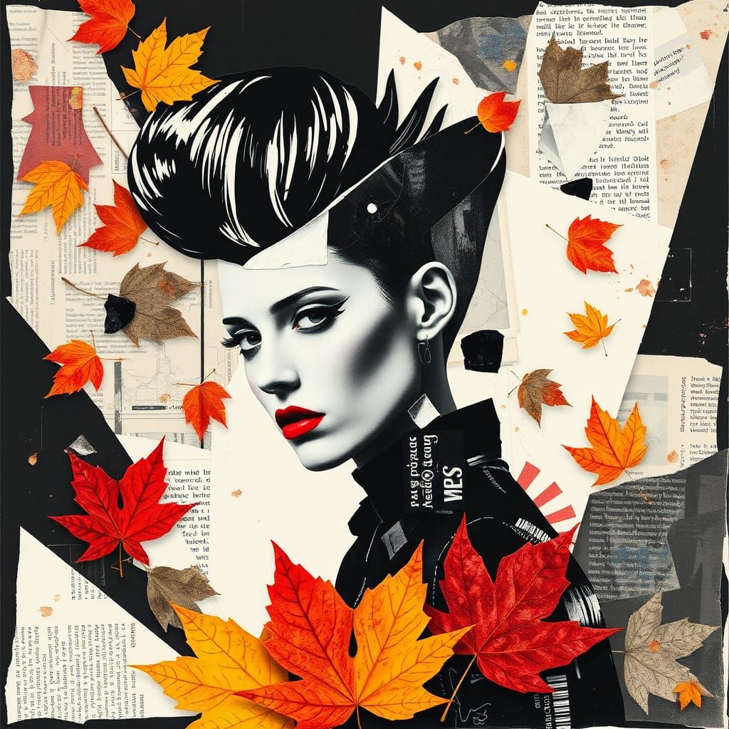 Dada-Inspired Photogram Collage with Autumnal Accents