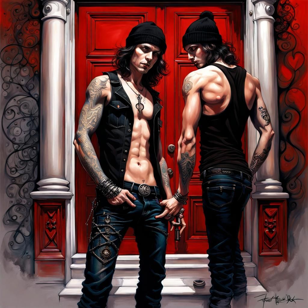 Ville Valo: Emo-Gothic Singer in Digital Painting Style