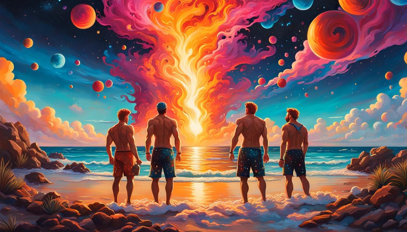 New Year Beach Celebration with Graffiti Art