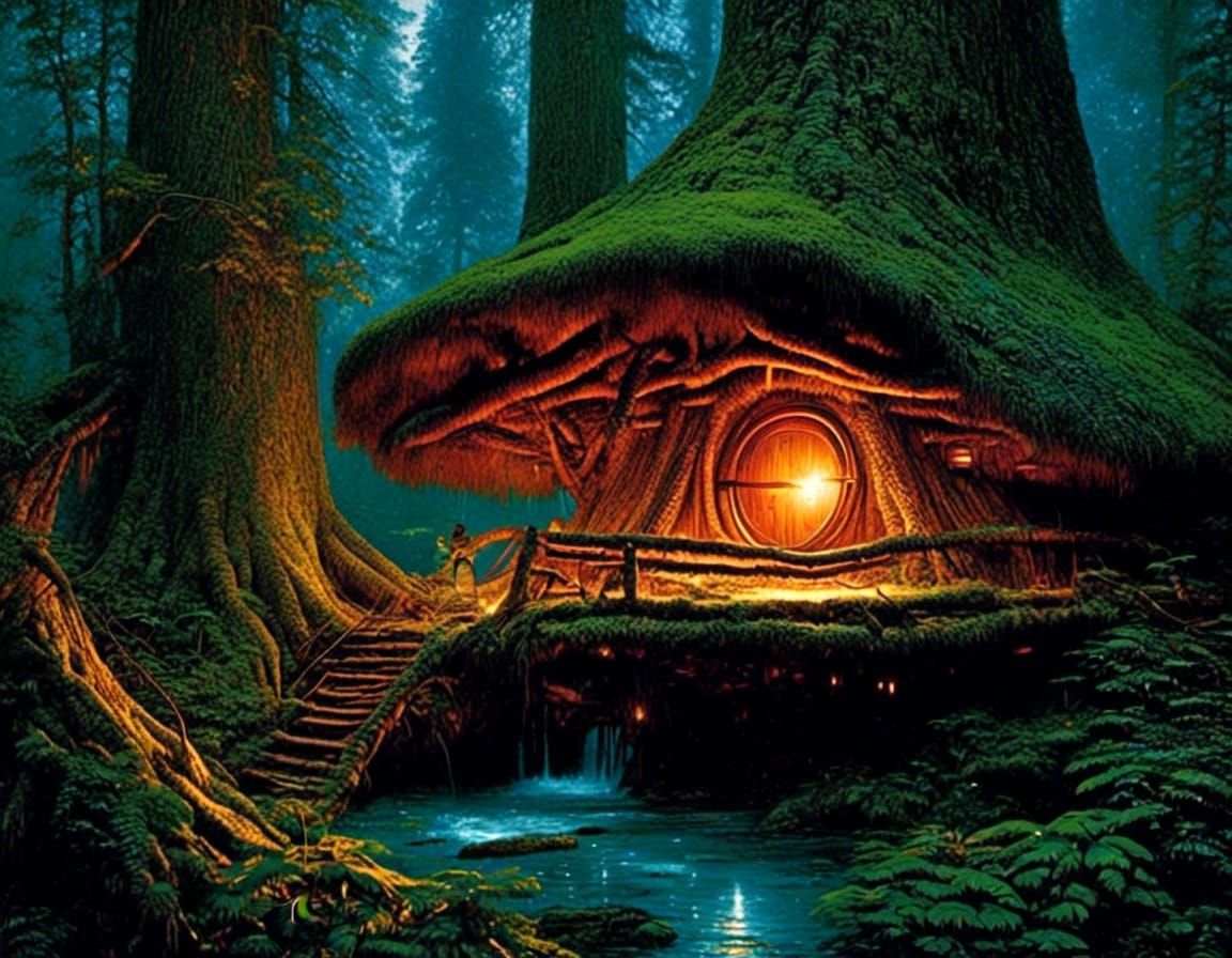 Ancient Tree Chamber in Ethereal Glow
