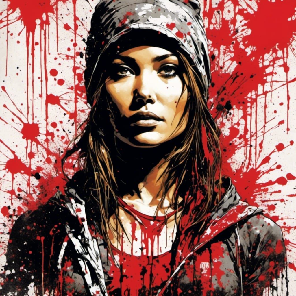 Elektra in Splatter Graffiti Style