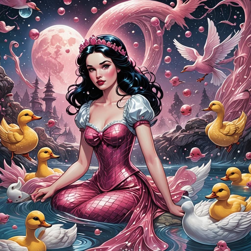Snow White Space Mermaid Comic Book Art