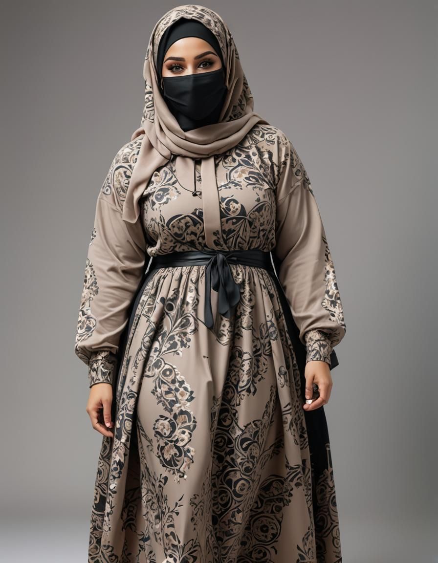 Realistic Portrait of Curvy Woman in Niqab