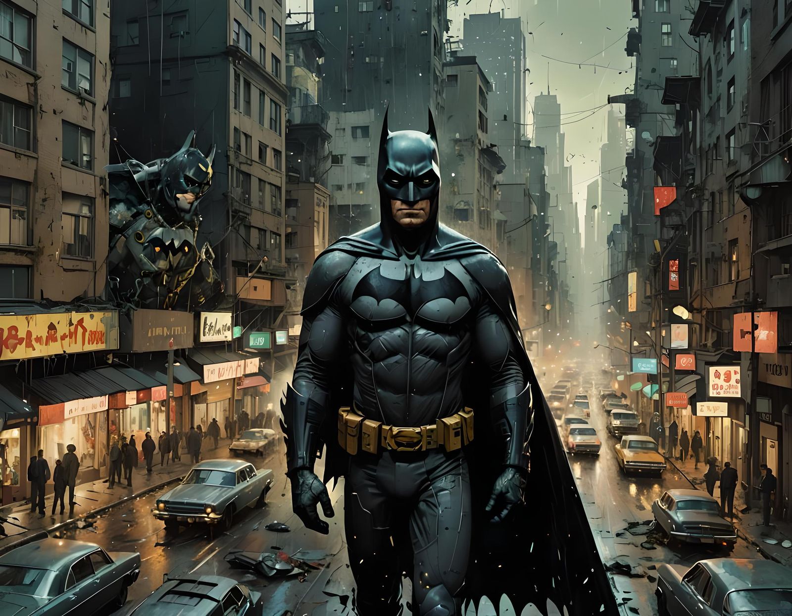 1960s Batman Adam West Hyperdetailed Matte Painting