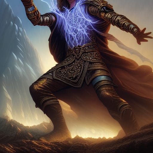 Light Mage Casting Spell in Comic Book Art
