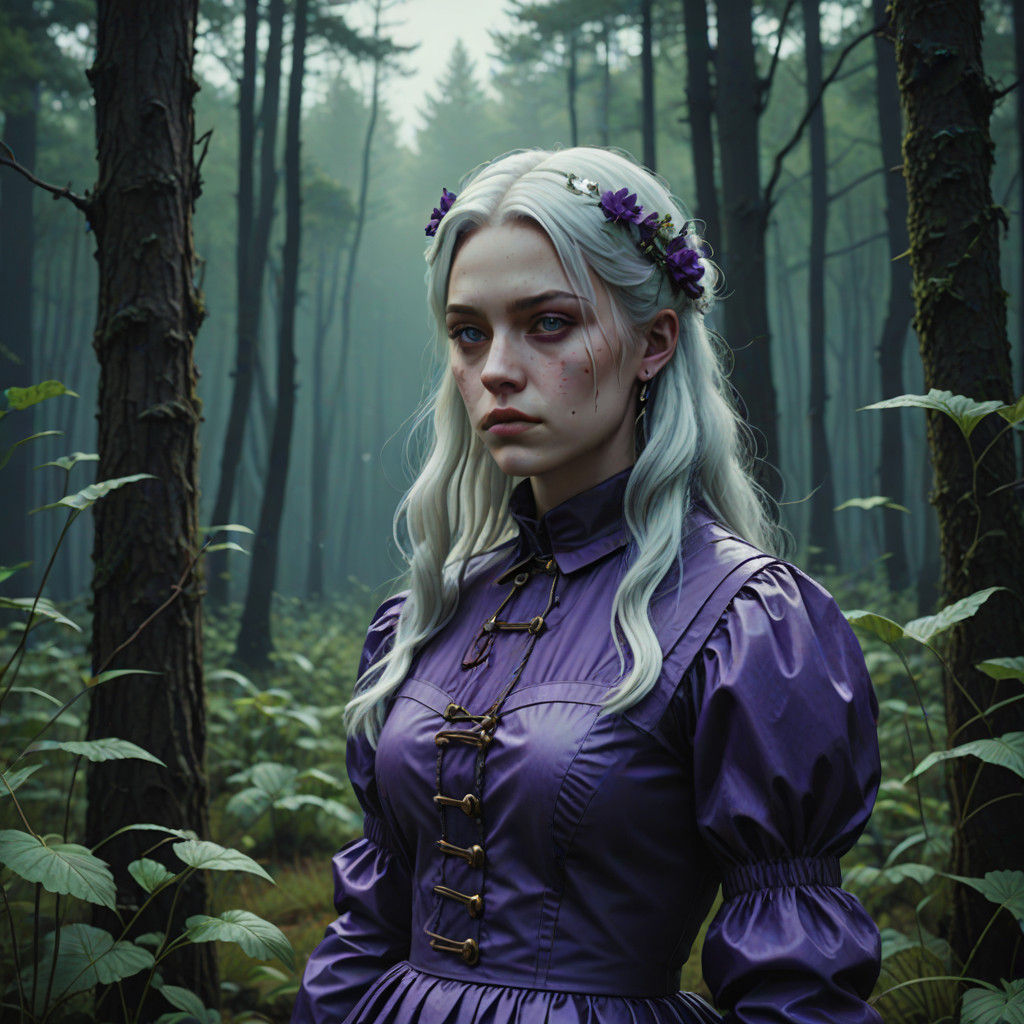 Ethereal Gothic Lolita in Whispering Forest Shadows