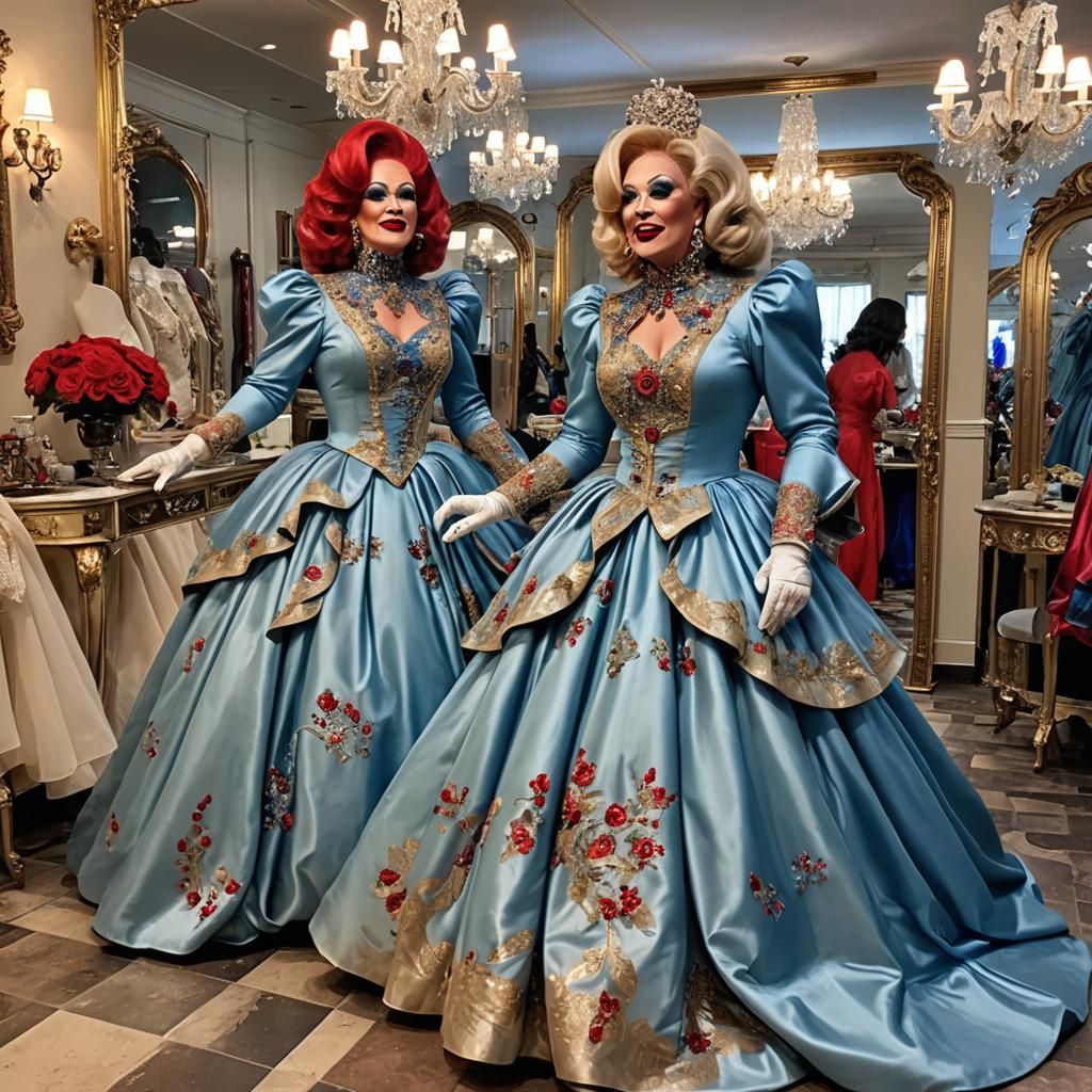 Satin Wonderland: An Elegant Drag Queen Portrait